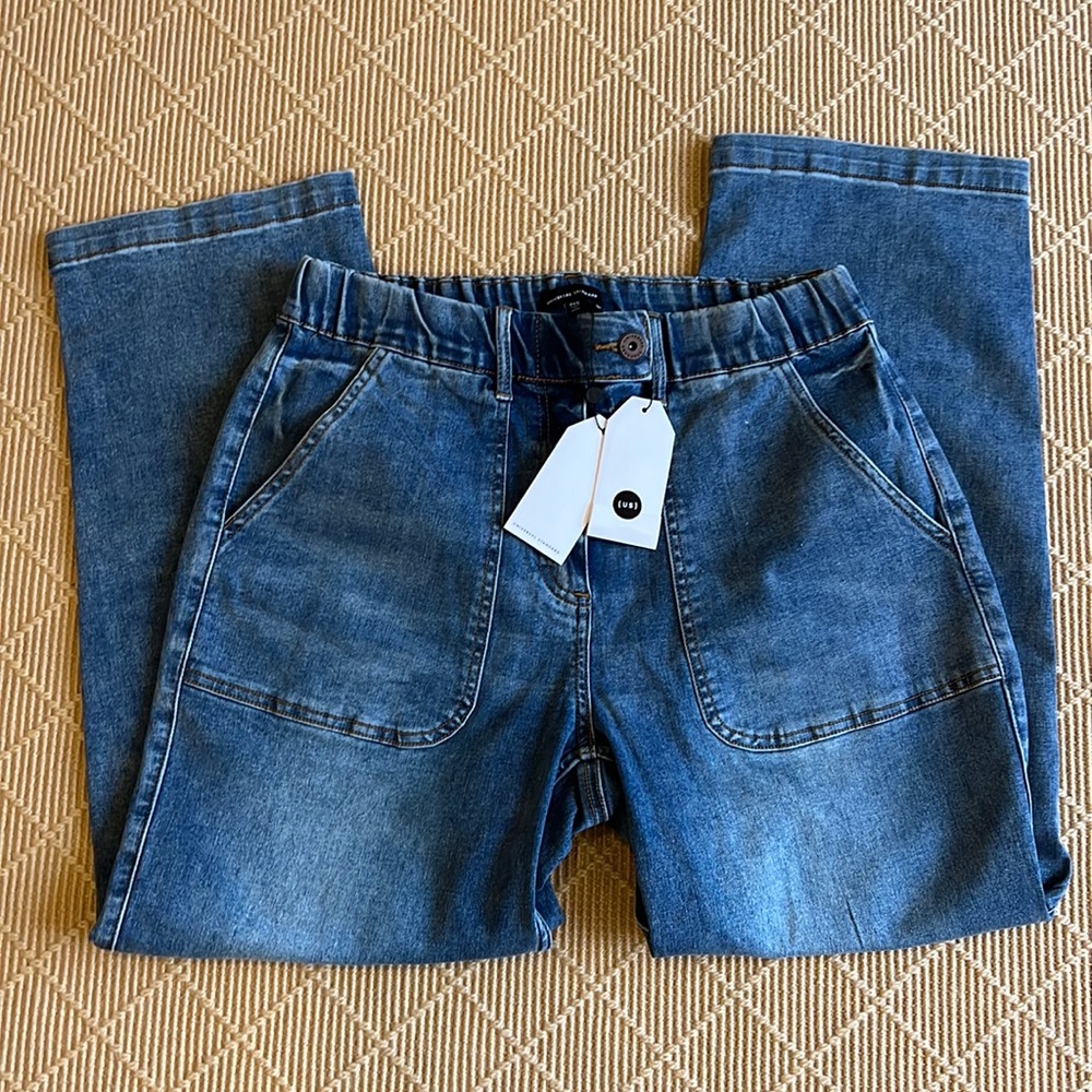 Universal Standard wide leg jeans cropped NWT